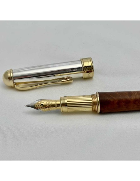 Perseus Briar Wood and Sterling Silver Fountain Pen 