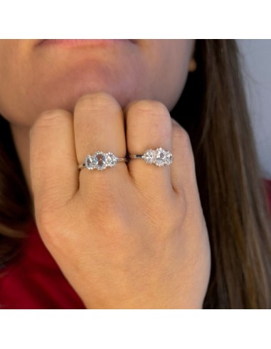 925 Sterling Silver Trilogy Ring with Large...