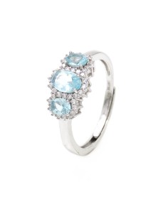 925 Sterling Silver Trilogy Ring with Large Oval Stones 2