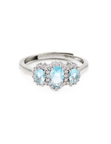925 Sterling Silver Trilogy Ring with Large...