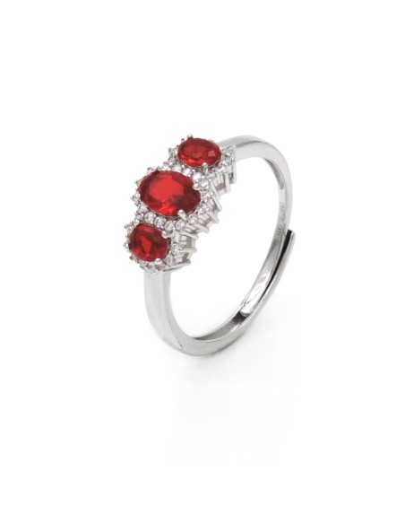 925er Sterlingsilber Trilogie Ring mit großen ovalen Steinen