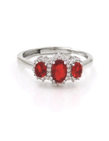 925 Sterling Silver Trilogy Ring with Large...