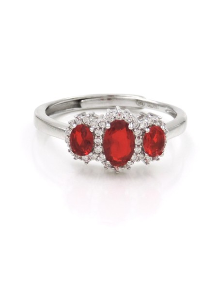 925er Sterlingsilber Trilogie Ring mit großen ovalen Steinen