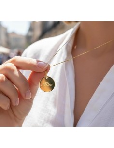 Collana con Medaglia Tonda Personalizzabile in Argento... 2