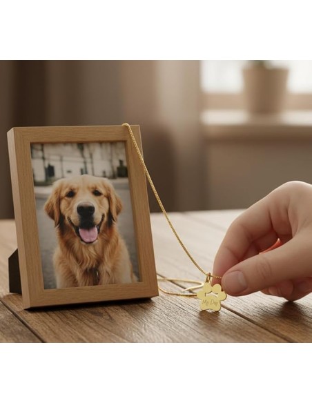 Collana con Ciondolo Zampa di Cane Personalizzabile in Argento 925 