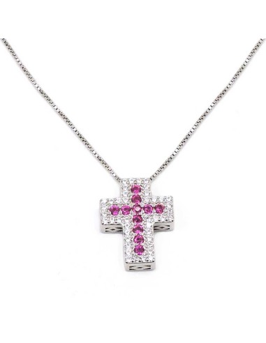 Sterling Silver Cross Pendant Necklace with...