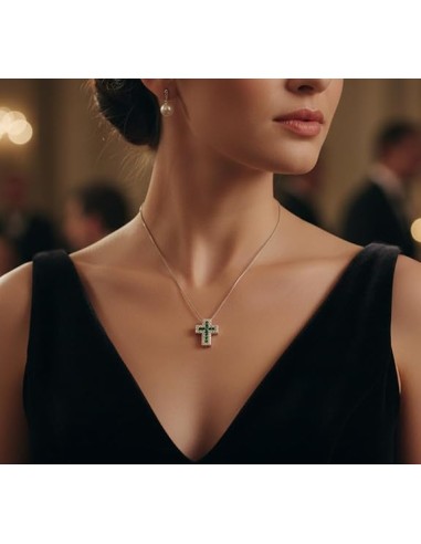 Sterling Silver Cross Pendant Necklace with...