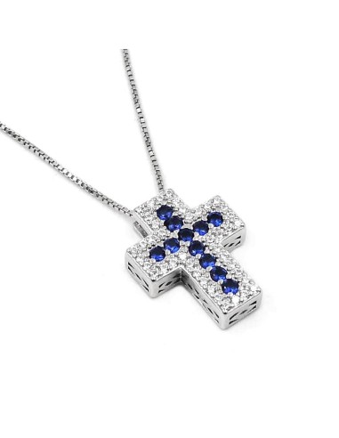 Sterling Silver Cross Pendant Necklace with...