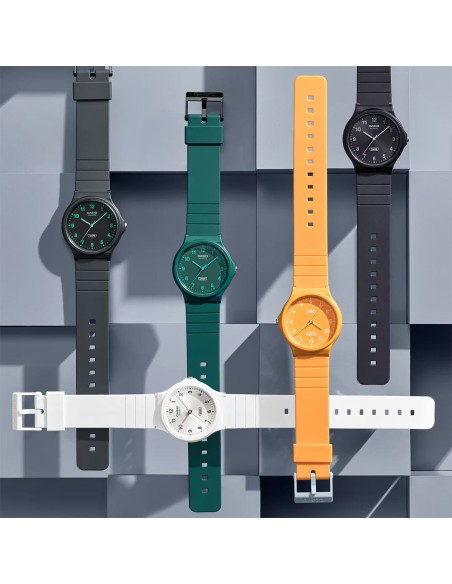 Casio Orologio da Polso Analogico Timeless Collection Cassa e Cinturino in Resina Arancio MQ-24B-9BEF
