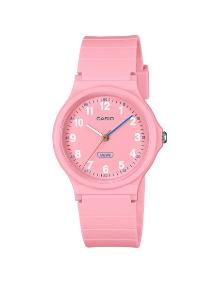 Casio Analog Wristwatch Timeless Collection with Pink Resin Case and Strap LQ-24B-4BEF