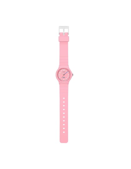 Casio Analog Wristwatch Timeless Collection with Pink Resin Case and Strap LQ-24B-4BEF