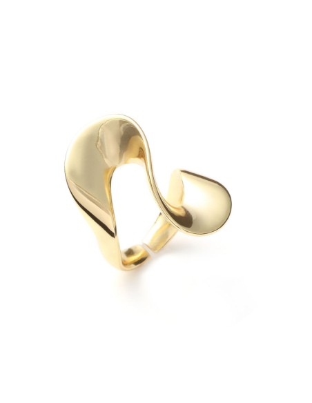 Golden Fluid Lines Ring 2626 Unoaerre