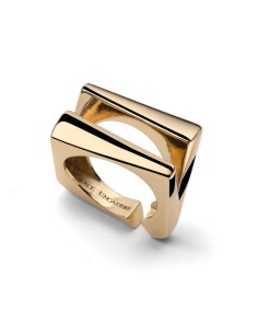 Geometrischer Quadratischer Goldring 2758 Unoaerre