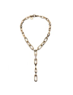 Y Oval Chain Necklace with Cubic Zirconia 2779 Unoaerre