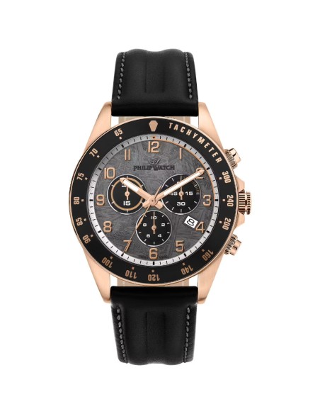 Philip Watch Orologio da Polso da Uomo Caribe Sport Ghiera Nera e Quadrante Grigio Meteorite R8271607003
