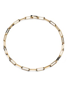 Flache Ovale Halskette aus Vergoldeter Bronze 