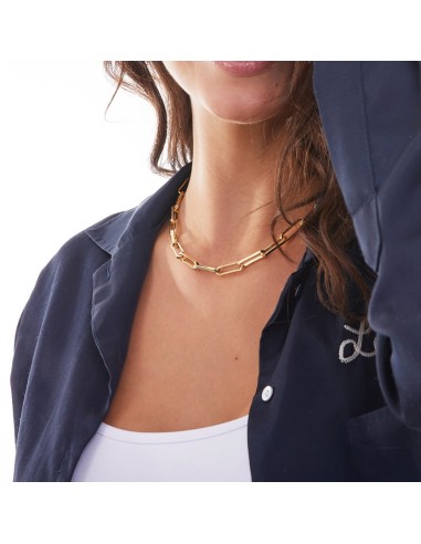 Collana Catena Ovale Piatta in Bronzo Dorato