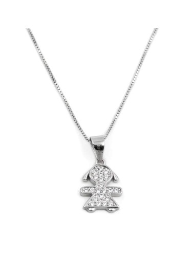 Collana con Ciondolo Bebè Girl in Argento 925 e...