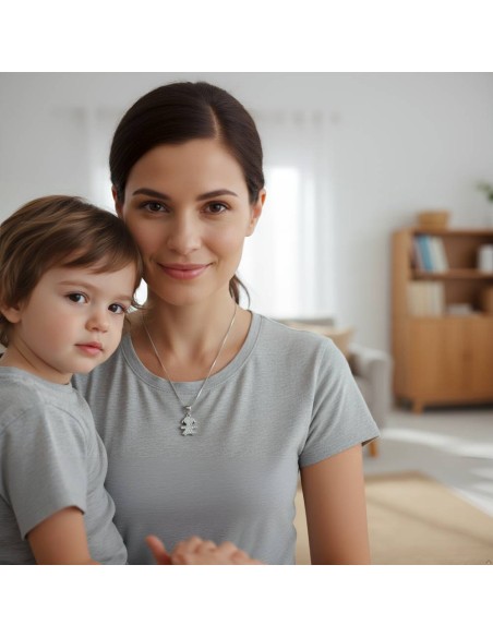 925 Sterling Silver Necklace with Baby Girl Pendant 