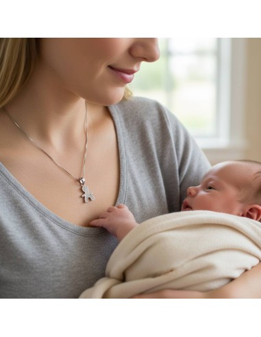 Collana con Ciondolo Bebè Boy in Argento 925 e...