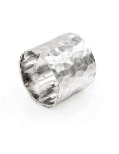 Hammered 925 Sterling Silver Band Ring 