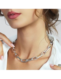 Zweifarbige Halskette mit Zirkonia-Glied 2780 ?Unoaerre 2