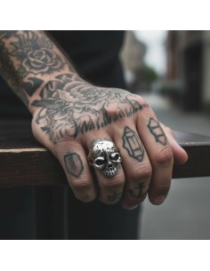Anello Teschio in Argento   2