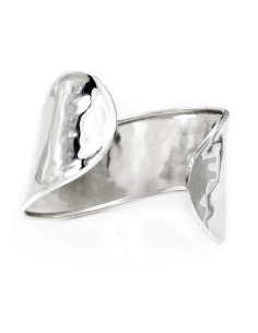 Bracciale Onda Fascia in Argento 925 Martellato