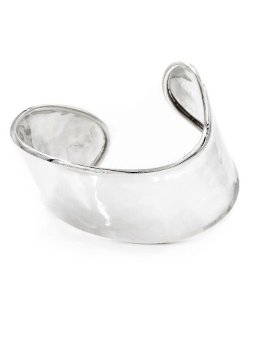 Bracciale Onda Fascia in Argento 925 Martellato