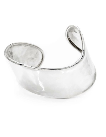 Hammered Sterling Silver Wave Band Bracelet