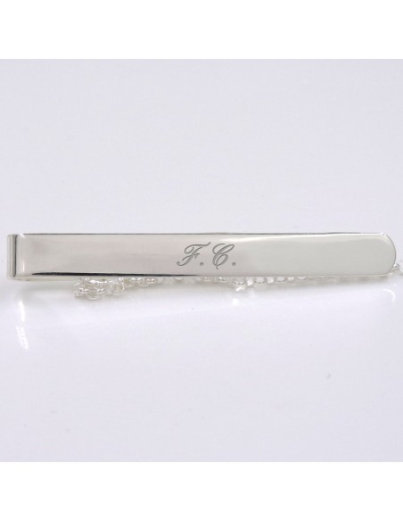 Krawattenklammer aus 925er Sterlingsilber mit Eingravierten Initialen