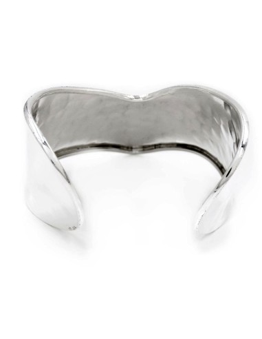 Hammered 925 Sterling Silver V-Shaped Bangle...