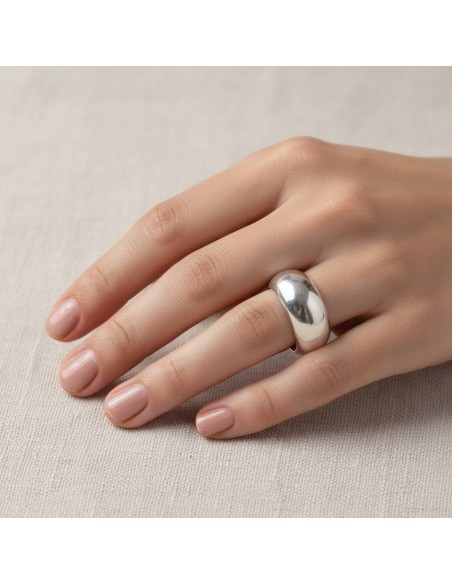 Polished Domed Band Sterling Silver Ring
