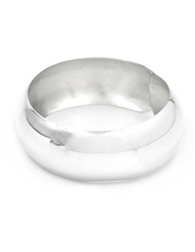 925 Sterling Silver Rigid Domed Bracelet with...