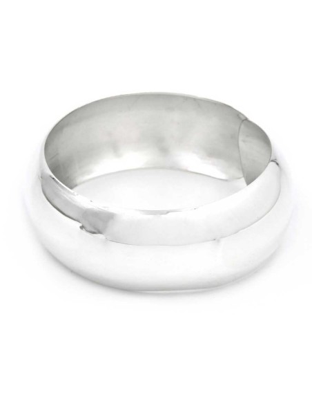 Starres Gewölbtes Armband aus 925er Sterlingsilber mit Dornschließe