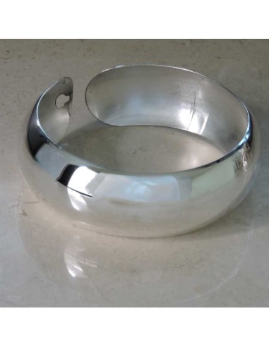 925 Sterling Silver Rigid Domed Bracelet with...