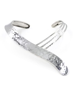 Collana Girocollo Rigido 3 Fili in Argento 925 Martellato