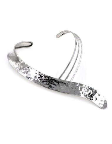 925 Sterling Silver 3 Lines Rigid Necklace
