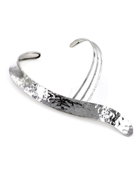 Collana Girocollo Rigido 3 Fili in Argento 925 Martellato