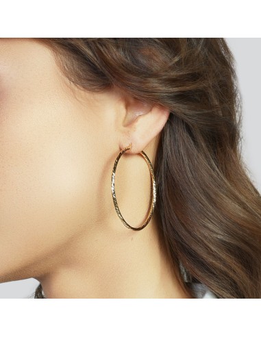 Golden Hoop Maxi Earrings Diamond Finish