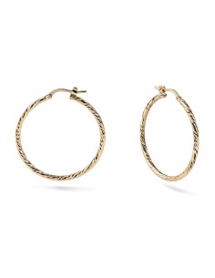 Gold-Plated Diamond Hoop Earrings, Diameter 3 cm, 2731...