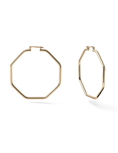 Hoop Earrings Octagon-Shape Design Diameter 4.50 cm