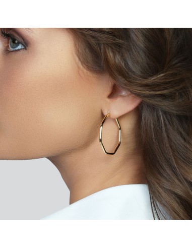 Hoop Earrings Octagon-Shape Design Diameter 3 cm