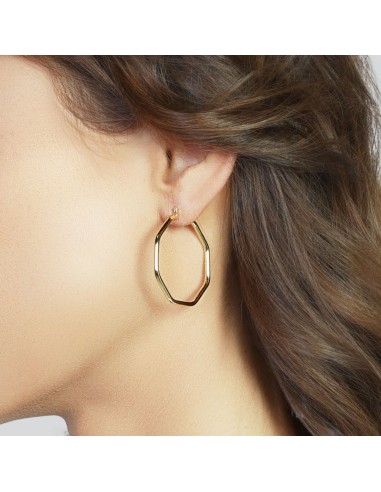 Hoop Earrings Octagon-Shape Design Diameter 3 cm