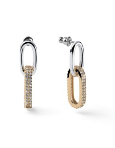 Bicolor Earrings with Cubic Zirconia
