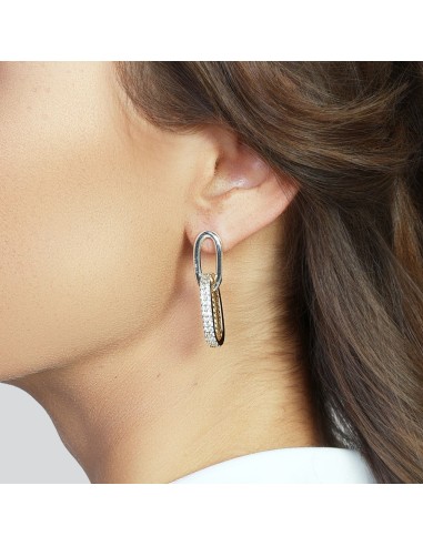 Bicolor Earrings with Cubic Zirconia