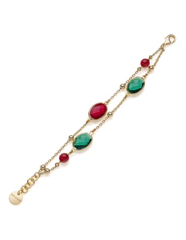 Bracelet with Red and Green Stones