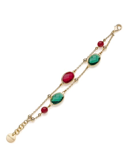 Bracelet with Red and Green Stones