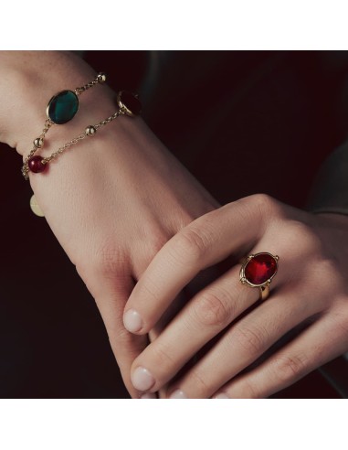 Bracelet with Red and Green Stones