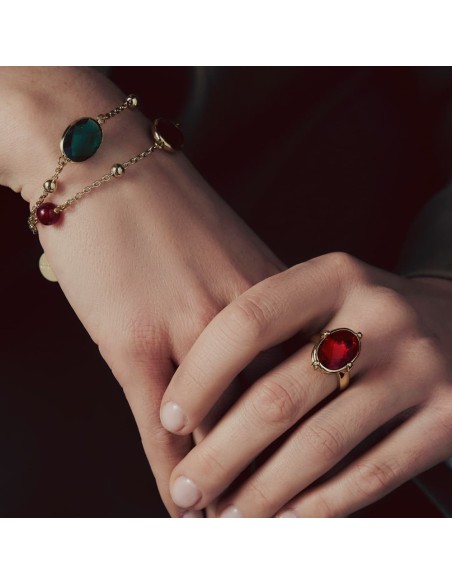 Bracelet with Red and Green Stones